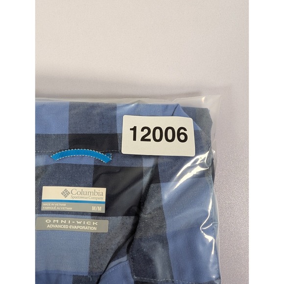 Columbia Blouse Womens Medium Shirt Blue Plaid Pockets Long Sleeve Outdoor - Picture 11 of 11